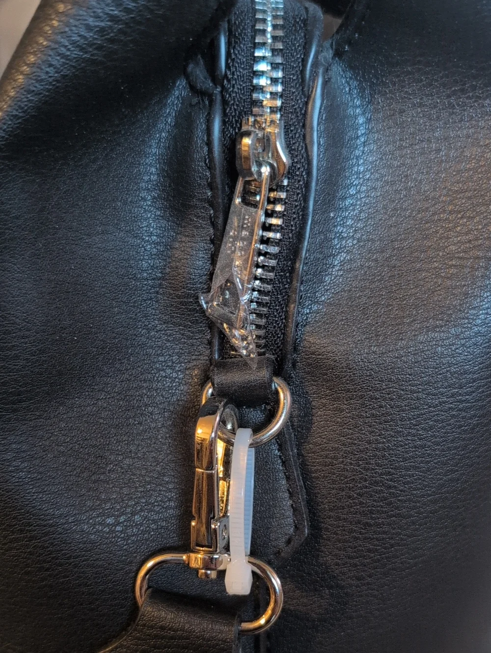 Madden Girl Black Faux Leather Satchel with Crystal Buckle and Strap